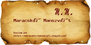 Maracskó Manszvét névjegykártya